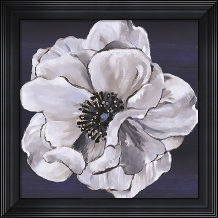 Framed Blue &amp; White Floral IV Print