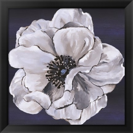 Framed Blue &amp; White Floral IV Print