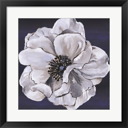 Framed Blue &amp; White Floral IV Print