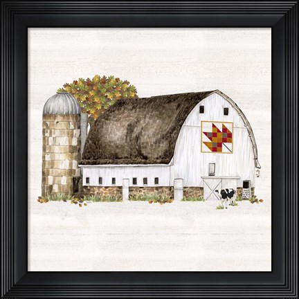 Framed Fall Barn Quilt II Print