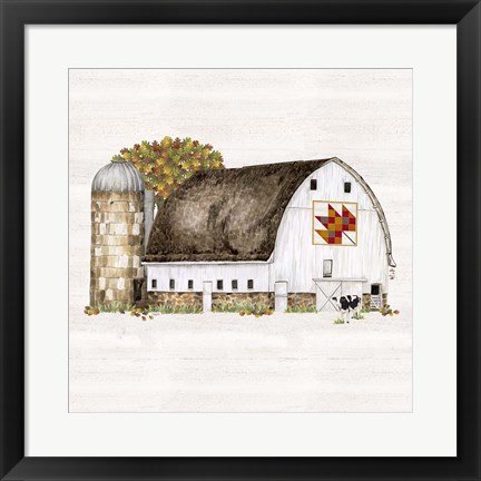 Framed Fall Barn Quilt II Print