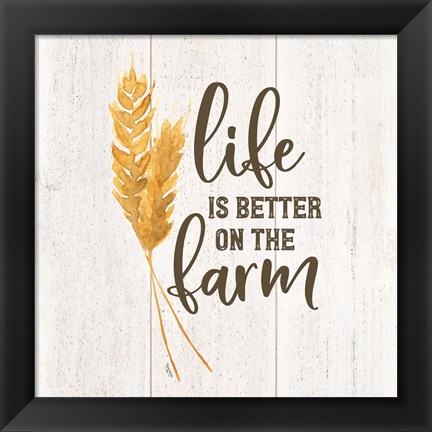 Framed Farm Life V-Better on the Farm Print