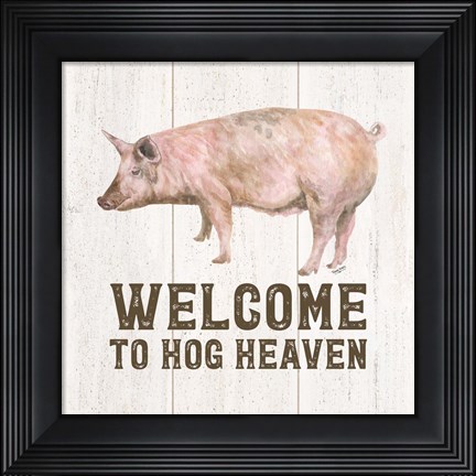 Framed Farm Life VII-Hog Heaven Print
