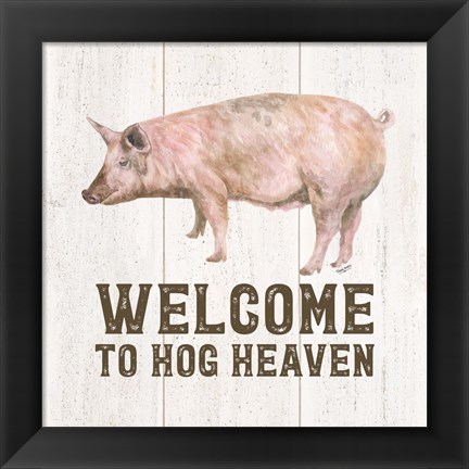 Framed Farm Life VII-Hog Heaven Print