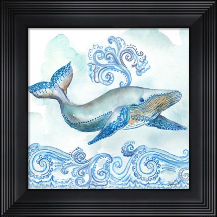 Framed Boho Shells II-Whale Print