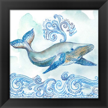 Framed Boho Shells II-Whale Print