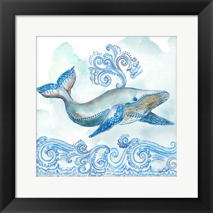 Framed Boho Shells II-Whale Print