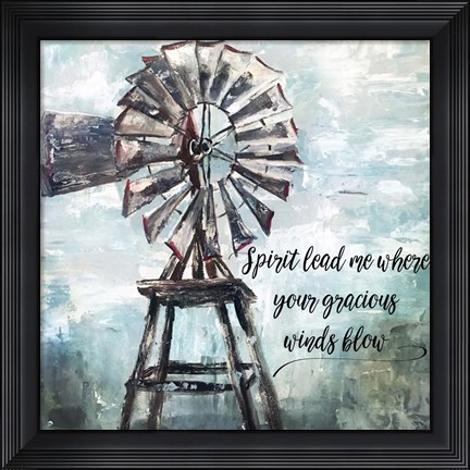 Framed Primitive Windmill Print