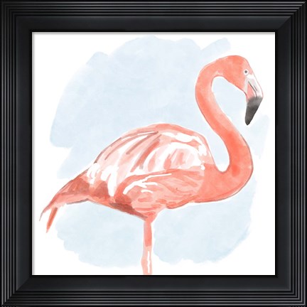 Framed Tropical Flamingo II Print