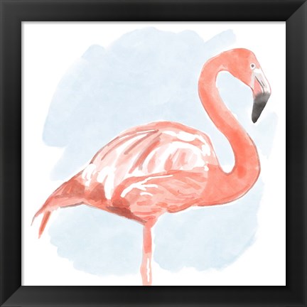 Framed Tropical Flamingo II Print