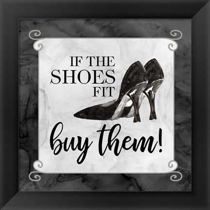 Framed Fashion Humor V-Shoes Fit Print