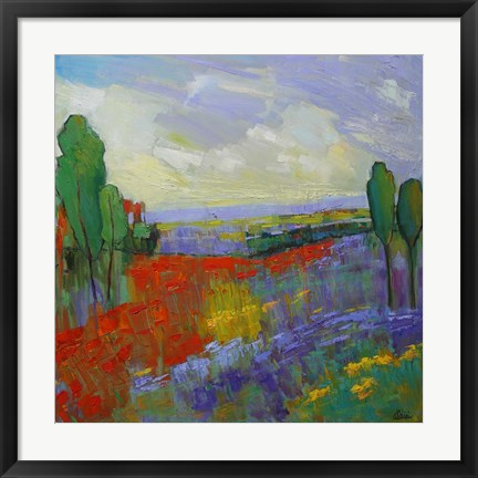 Framed Poppy Field Valley Print