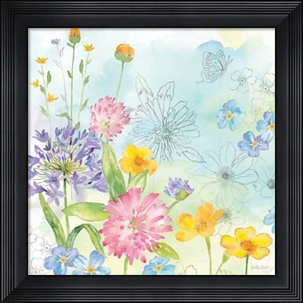 Framed Wildflower Mix I Print