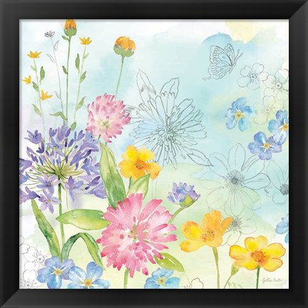 Framed Wildflower Mix I Print