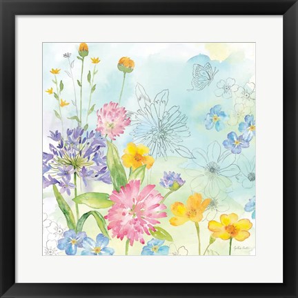 Framed Wildflower Mix I Print