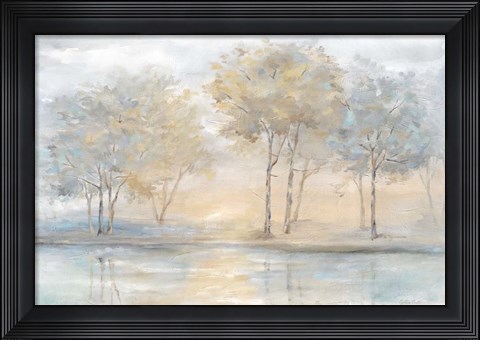 Framed Serene Scene Trees Landscape Print