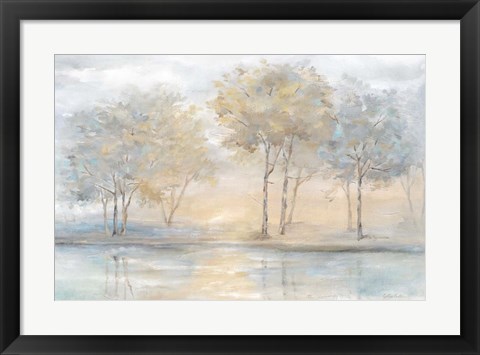 Framed Serene Scene Trees Landscape Print