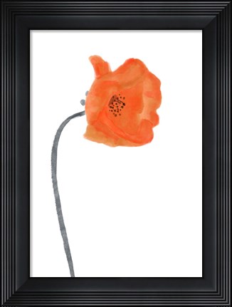 Framed Solo Poppy Red I Print