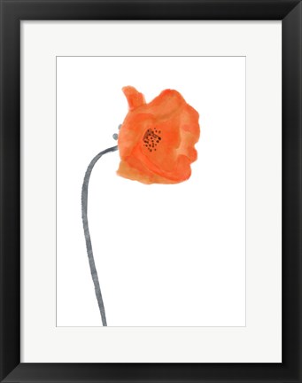 Framed Solo Poppy Red I Print