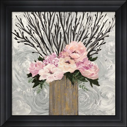 Framed Twiggy Floral Arrangement Print
