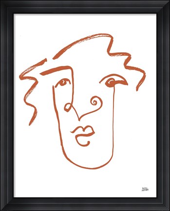 Framed Making Faces VIII Terracotta Print
