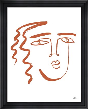 Framed Making Faces V Terracotta Print