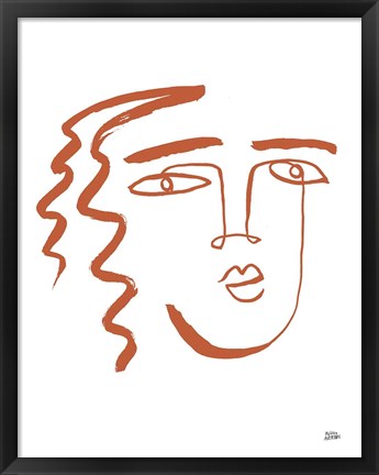 Framed Making Faces V Terracotta Print