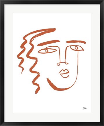 Framed Making Faces V Terracotta Print