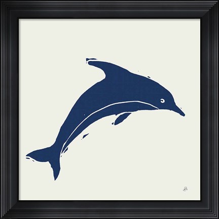 Framed Primitive Sea VIII Navy Print