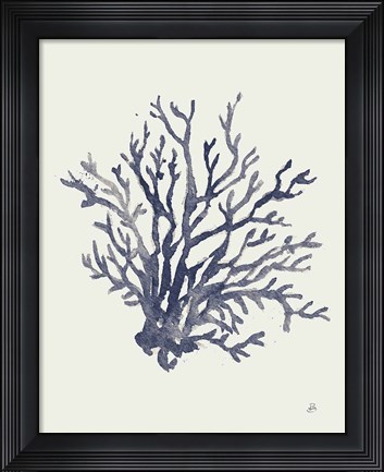 Framed Ocean Finds XV Navy Print