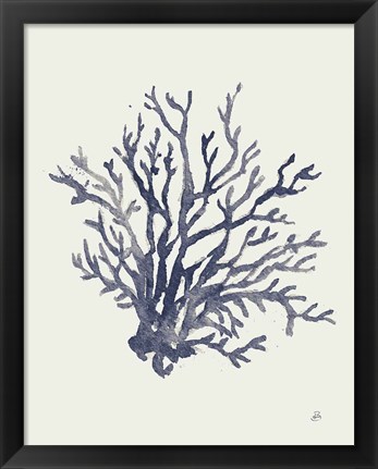 Framed Ocean Finds XV Navy Print