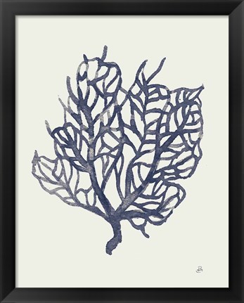 Framed Ocean Finds XIV Navy Print