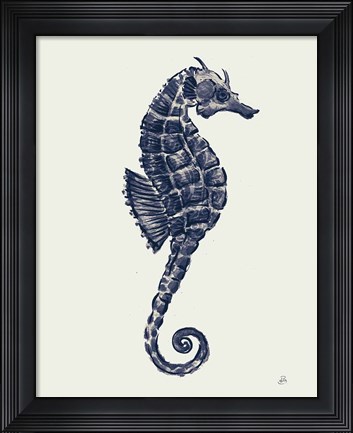 Framed Ocean Finds VI Navy Print
