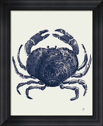 Framed Ocean Finds II Navy Print