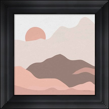 Framed Mountainous II Pink Print