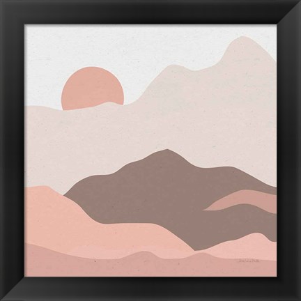 Framed Mountainous II Pink Print