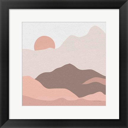 Framed Mountainous II Pink Print