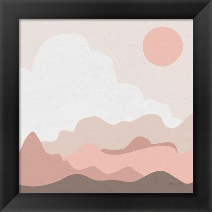 Framed Mountainous I Pink Print