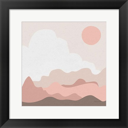 Framed Mountainous I Pink Print