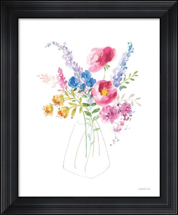 Framed Semi Abstract Floral Print