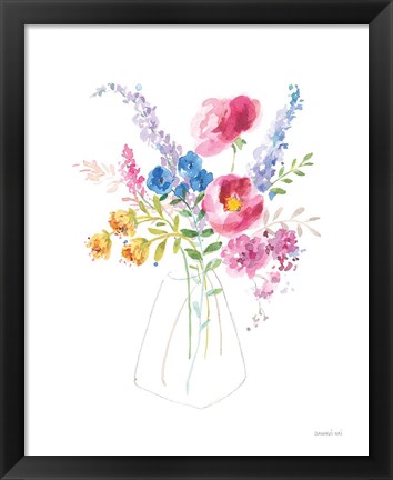 Framed Semi Abstract Floral Print