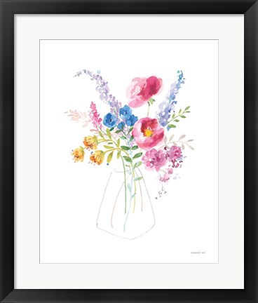 Framed Semi Abstract Floral Print