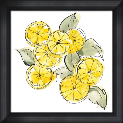 Framed Cut Lemons I Print