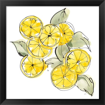 Framed Cut Lemons I Print