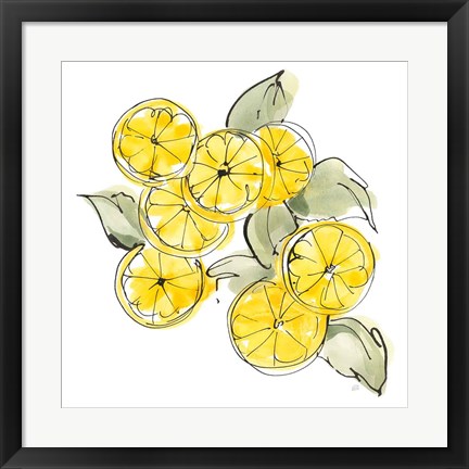 Framed Cut Lemons I Print