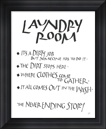 Framed Laundry Room Sayings White Print