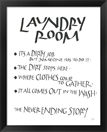 Framed Laundry Room Sayings White Print