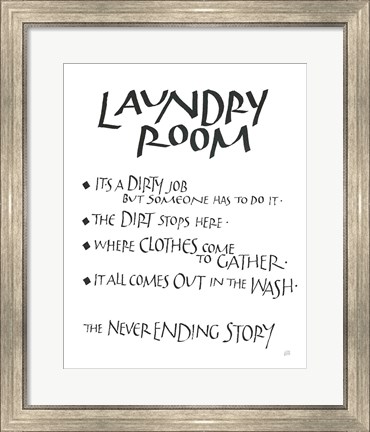 Framed Laundry Room Sayings White Print