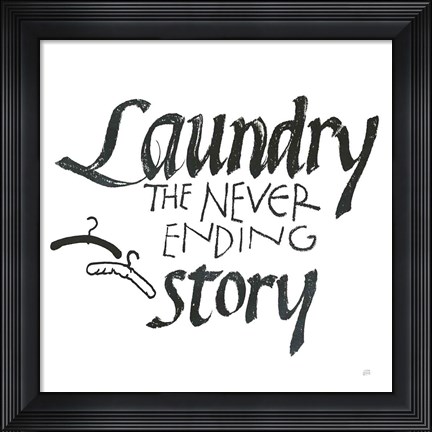 Framed Laundry Room II White Print