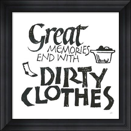 Framed Laundry Room I White Print